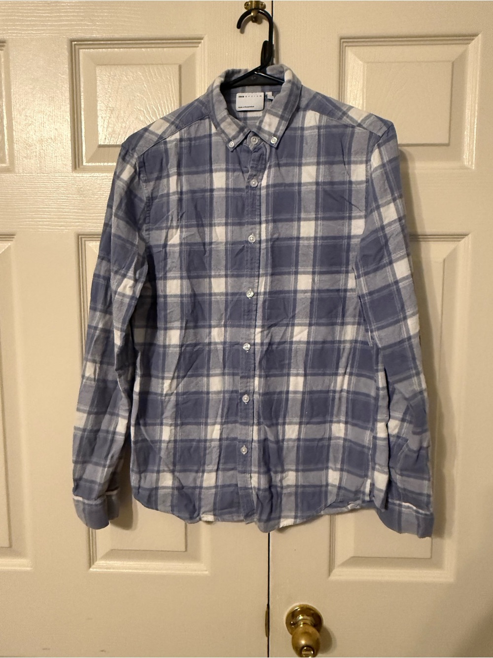 ASOS Blue and White Plaid Button-Down Shirt